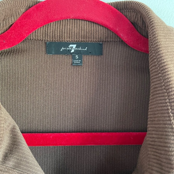 7 For All Mankind Button Front Puff Sleeve Corduroy Dress - Picture 3 of 6